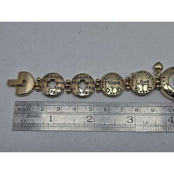 Studio Time Inspirational Watch Women Gold Tone 22mm Christian New Battery - Picture 8 of 10